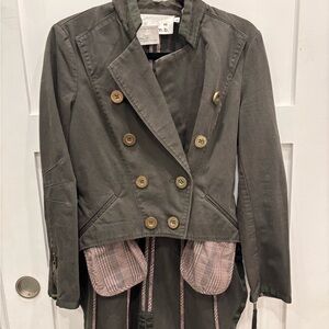 L.A.M.B. Gwen Stefani Khaki Double-Breasted Utility Jacket with Tails